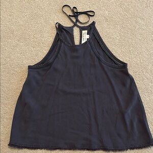 Cloth & Stone Black Sleeveless Backless Tank Top